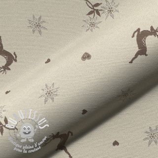 Tissu déco jacquard DOUBLE FACE Landhaus Mixed Icon taupe