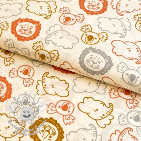 Tissu coton Safari animals ecru