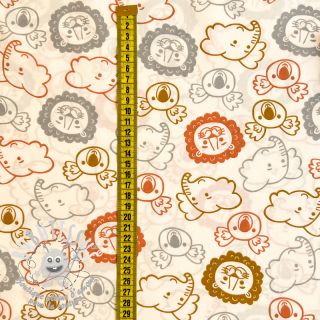 Tissu coton Safari animals ecru