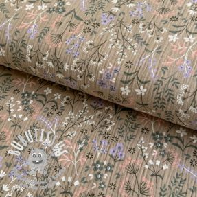 Tissu double gaze/mousseline Meadow beige ORGANIC