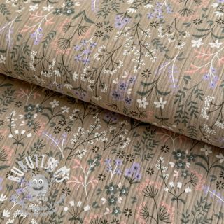 Tissu double gaze/mousseline Meadow beige ORGANIC