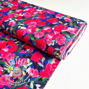 Viscose LUREX Pink flowers digital print