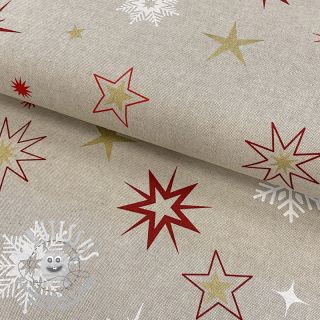 Tissu déco Linenlook Magic star red