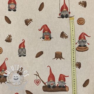 Tissu déco Linenlook Tomte hand drawn