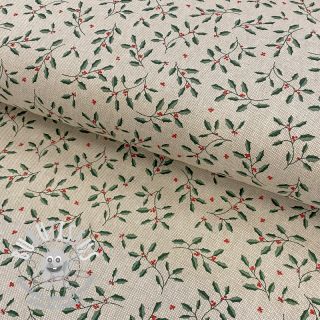 Tissu déco Linenlook Little Holly branch