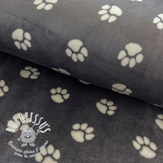 Polaire bien-etre Dog paw dark grey