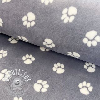 Polaire bien-etre Dog paw light grey