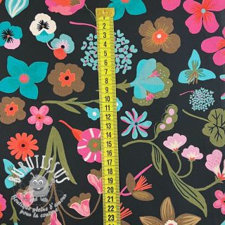 Tissu coton NERIDA HANSEN Meadow flower jet black digital print