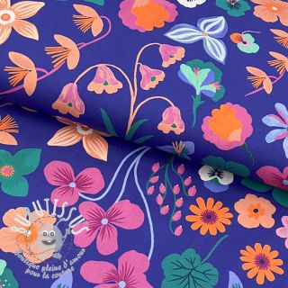 Tissu coton NERIDA HANSEN Meadow flower royal blue digital print