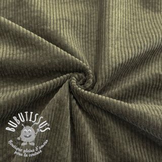 Tissu velours cotelé 6W WASHED STRETCH camo green