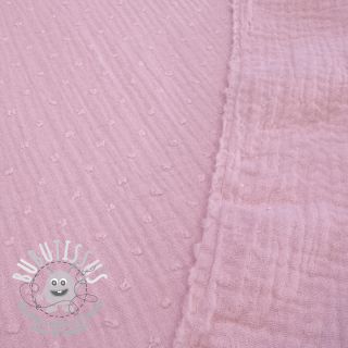 Tissu double gaze/mousseline DOBBY light pink