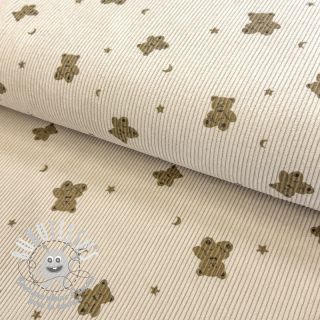 Tissu velours cotelé STRETCH Teddy bears design F