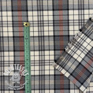 Tartan check ecru/grey/orange