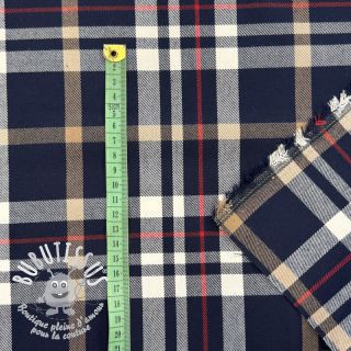 Tartan check navy/white/camel