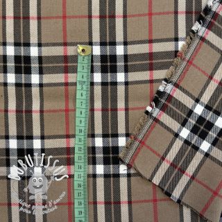 Tartan check camel