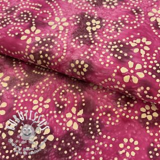 Tissu coton BATIK NEW design I cerise