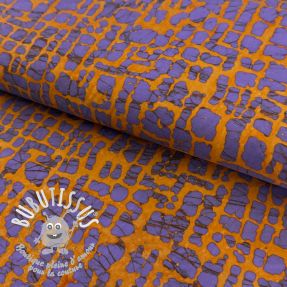 Tissu coton BATIK NEW design H orange