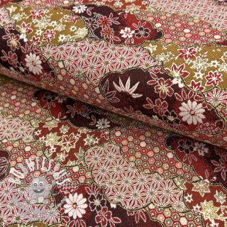 Tissu déco jacquard Nuage allover rouge