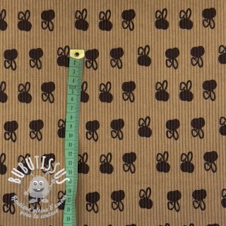 Tissu velours cotelé STRETCH Small bunny design C