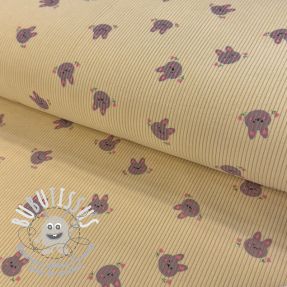 Tissu velours cotelé STRETCH Small bunny design G