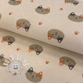 Tissu velours cotelé STRETCH Cute animals design G