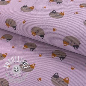 Tissu velours cotelé STRETCH Cute animals design H