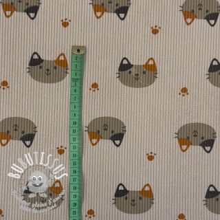 Tissu velours cotelé STRETCH Cute animals design I