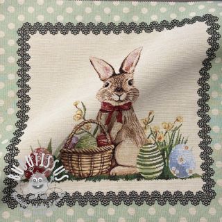 Tissu déco GOBELIN PREMIUM Easter Bunny Eggs PANEL