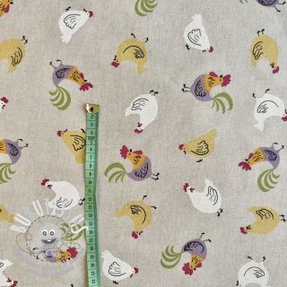 Tissu déco Linenlook Rooster And Chick