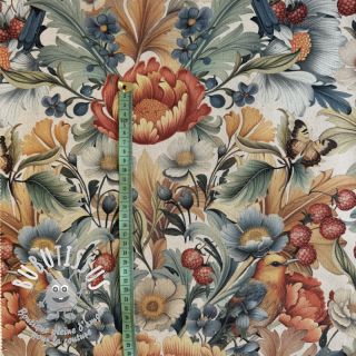 Tissu déco premium Linenlook Bloom Fruit Paradise digital print