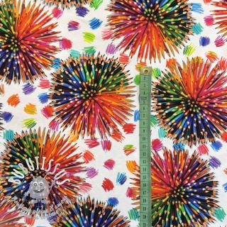 Jersey Pencil explosion circles digital print