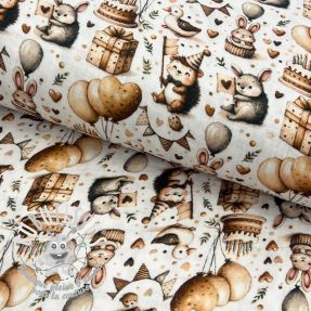 Tissu double gaze/mousseline Cuties design D digital print