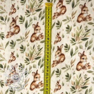 Tissu double gaze/mousseline Little friends design C digital print