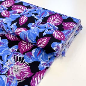 Viscose RADIANCE Anabella leaves black digital print