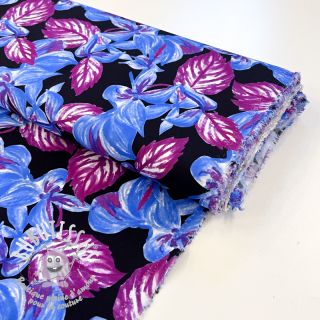 Viscose RADIANCE Anabella leaves black digital print