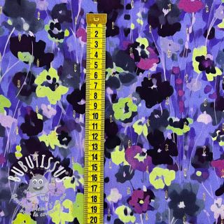 Viscose LUREX Dark night flowers digital print