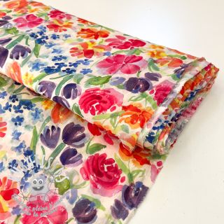 Viscose DOBBY Multi flowers digital print