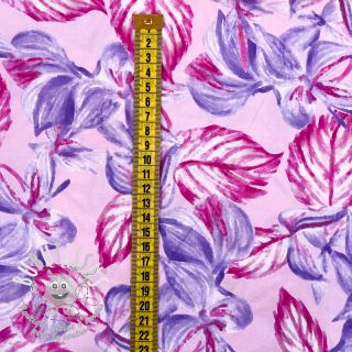 Viscose RADIANCE Anabella leaves pink digital print