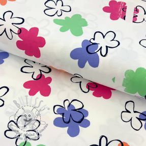 Jersey Flower prints white