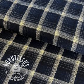 Scottish Check YARN DYED BRUSHED navy