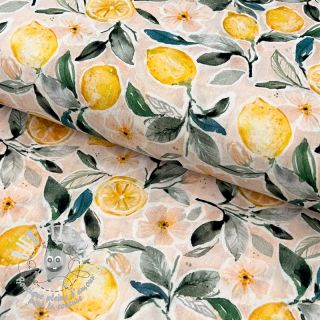 Tissu double gaze/mousseline Fresh lemons digital print