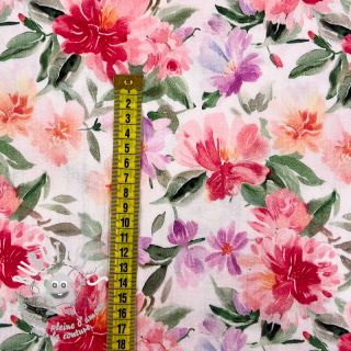 Tissu double gaze/mousseline Sunny flowers digital print