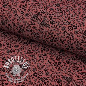 Tissu double gaze/mousseline Paisley flowers bordeaux