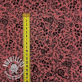 Tissu double gaze/mousseline Paisley flowers bordeaux