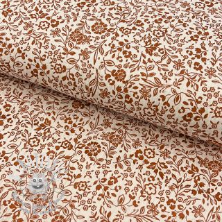 Tissu double gaze/mousseline Paisley flowers ecru