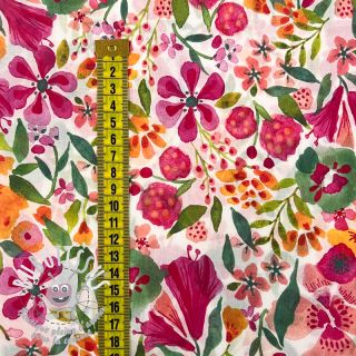 Tissu coton VOILE Summer parade pink digital print