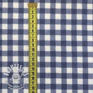 Tissu coton FLANNEL Check blue