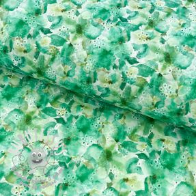 Tissu coton EMBROIDERY Viola green digital print