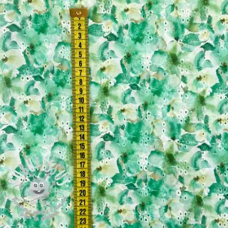 Tissu coton EMBROIDERY Viola green digital print