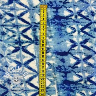 Viscose lin Shibori TIE DYE blue digital print